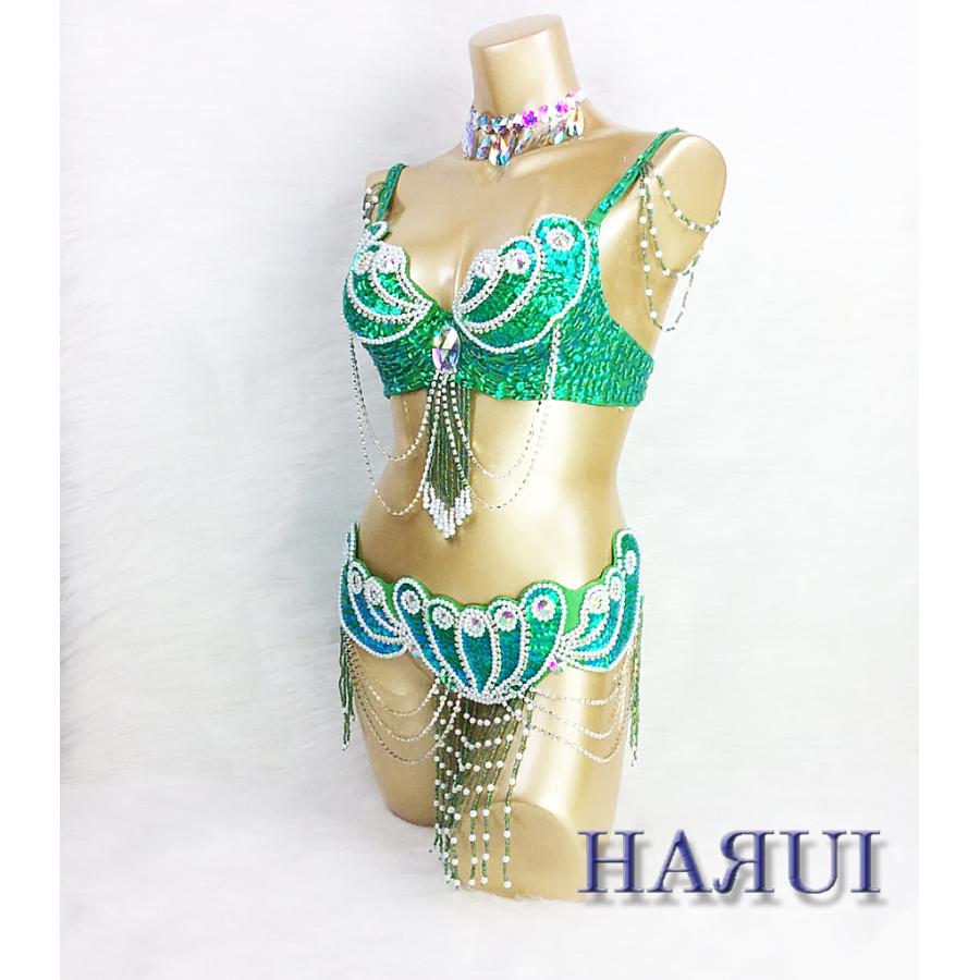 パールデザイン ブラ ベルト 上下2点セット　グリーン |  | 01