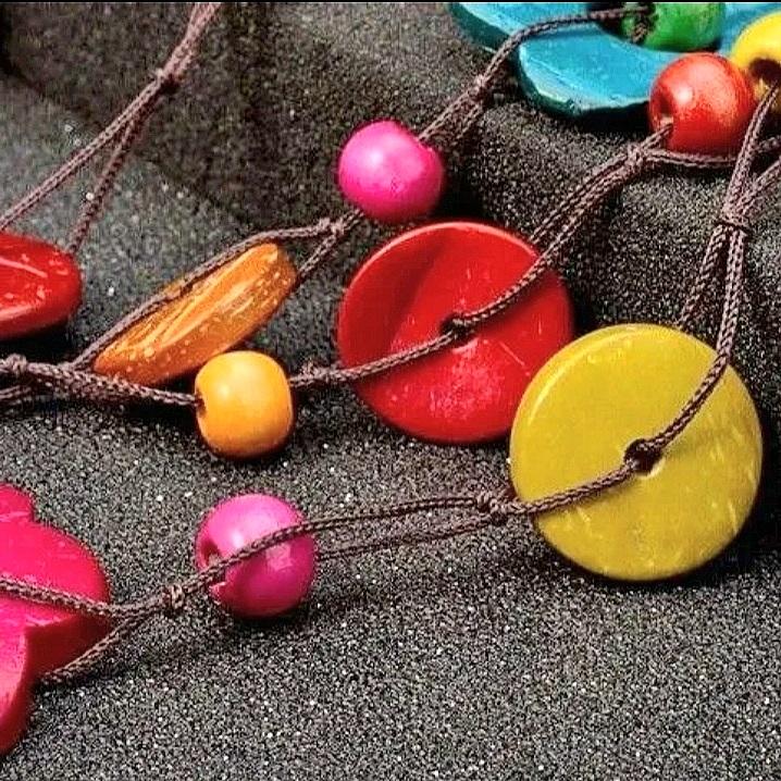 新入荷 木製 ウッドビーズ アクセサリー 花飾り ベリーダンス ジプシー ボヘミアン ココナッツシェル |  | 04