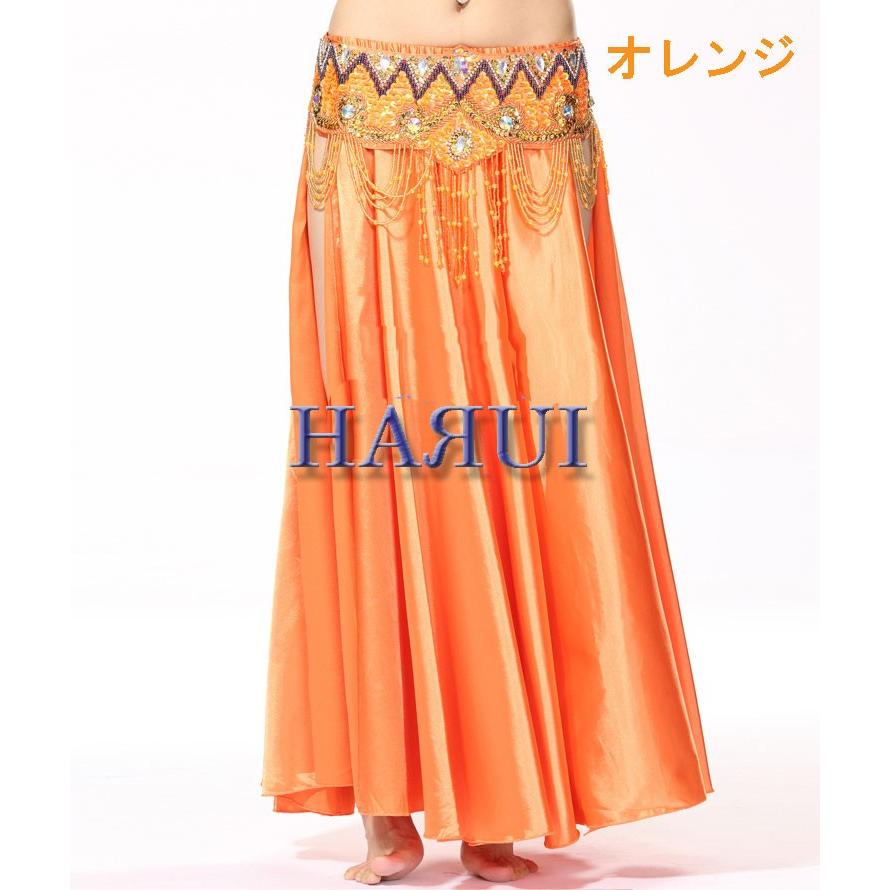 ベリーダンス サテン 軽量 フレアースカート 全16色 : Costume Shop
