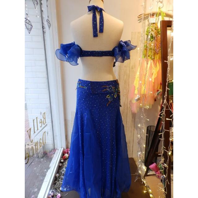 新作 ベリーダンス 刺繍 フラワー 衣装 ブラ ベルト スカート 3点