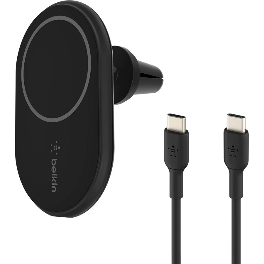 未使用品！ BELKIN wireless charger MagSafe 黒 Amazon | Belkin MagSafe充電器互換 2-in-1 磁気充電トラベルパッド