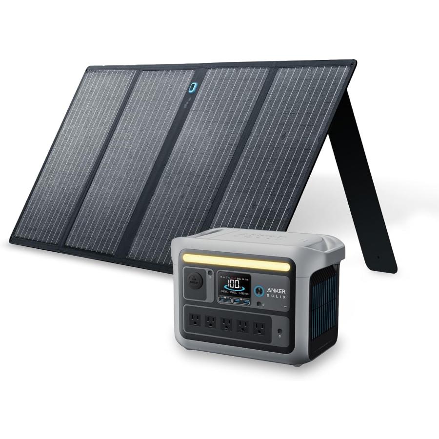 Anker Solix C800 Portable Power Station with 625 Solar Panel ポータブル電源 ...