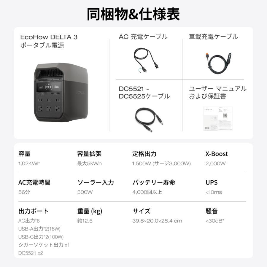 EcoFlow エコフロー DELTA3 ポータブル電源 1024Wh リン酸鉄