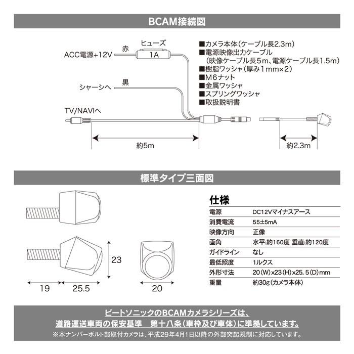 BeatーSonic（ビートソニック） フロントカメラ BCAM10AW / ナンバー 