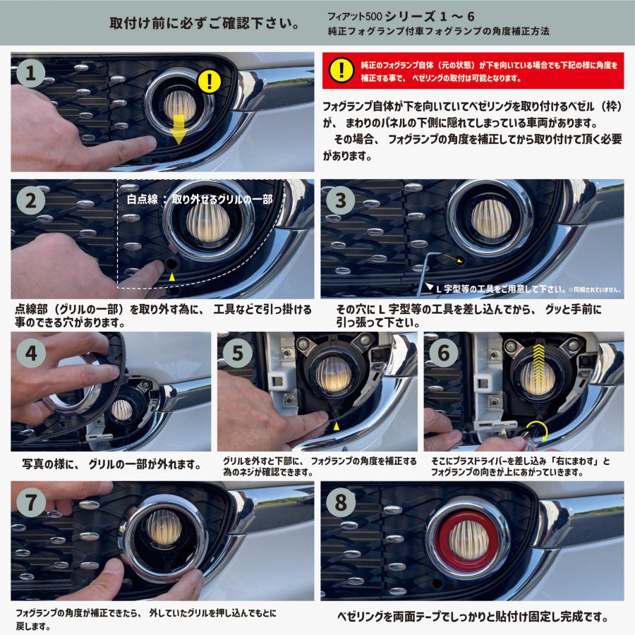 車 アバルト124 スパイダー フォグランプベゼル 左右 樹脂パーツ