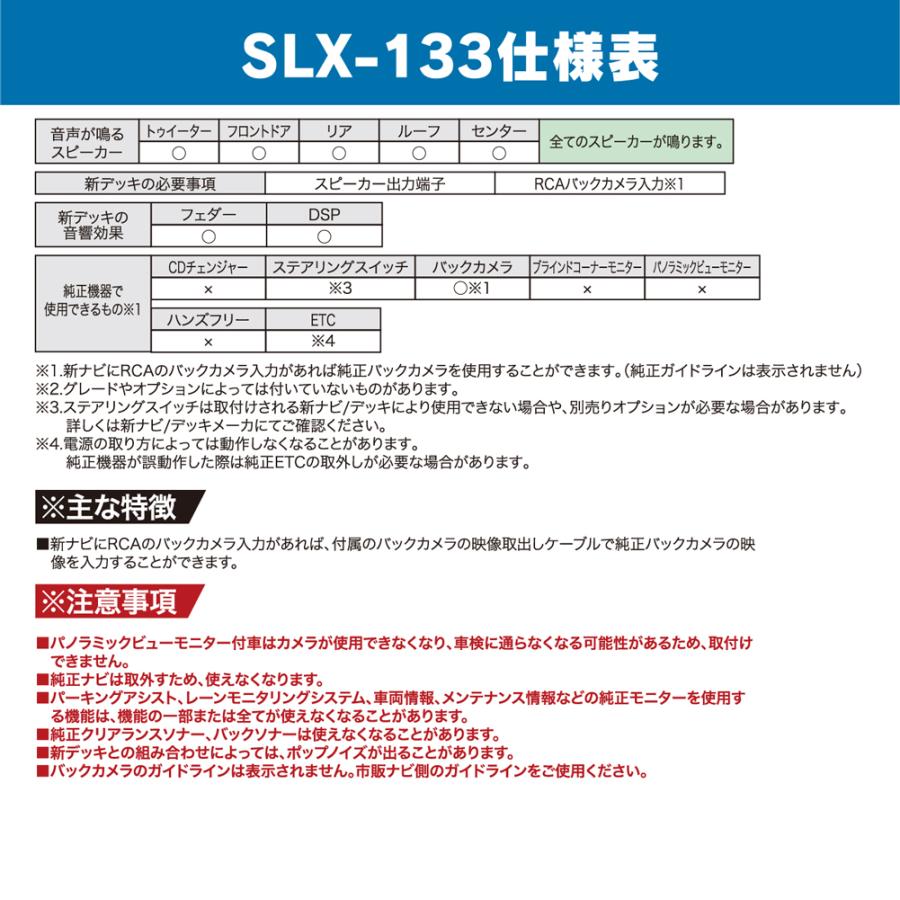 アルファード ヴェルファイア系 後期 ビートソニック サウンドアダプター Slx 133 オーディオ ナビ交換キット メーカーオプションナビ付 11 スピーカー付車 Slx 133 Haru Online Store 通販 Yahoo ショッピング