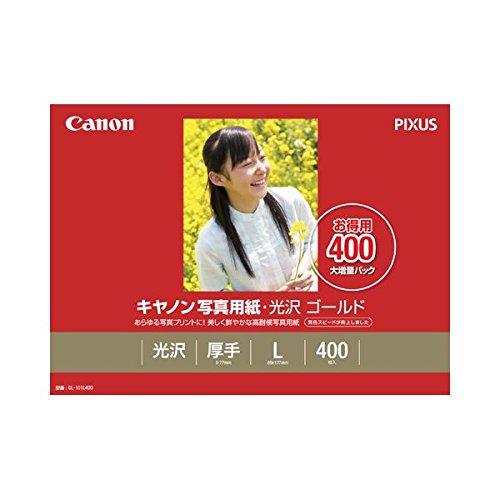 （まとめ）　キャノン　Canon　GL-101L400　1箱（400枚）　写真用紙・光沢　2310B003　L判　ゴールド　〔×2セット〕　印画紙タイプ