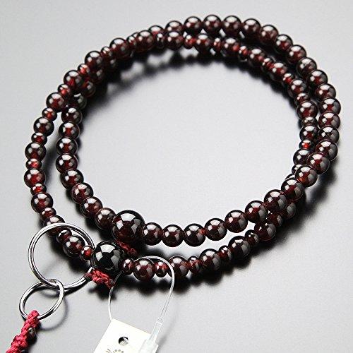 全国宅配無料念珠ドットコム 浄土宗 数珠 ガーネット 8寸 女性用 梵天