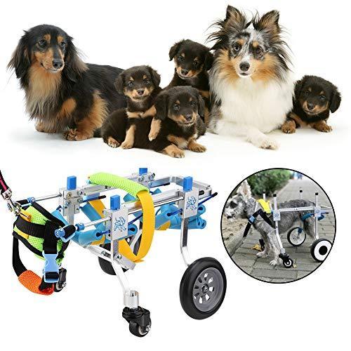 犬 車椅子 ペット車椅子 4輪 ペットウォークアシスタント リハビリ用歩行補助具 犬の歩行器 調節可能 アルミ製 耐久性 組立て簡単 