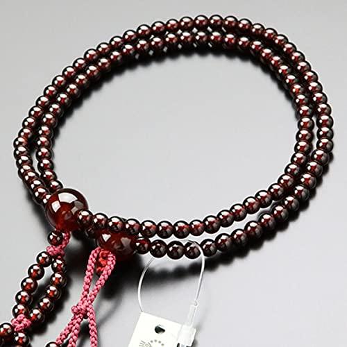 古典 念珠ドットコム 日蓮宗 数珠 女性用 8寸 オレンジガーネット 2色