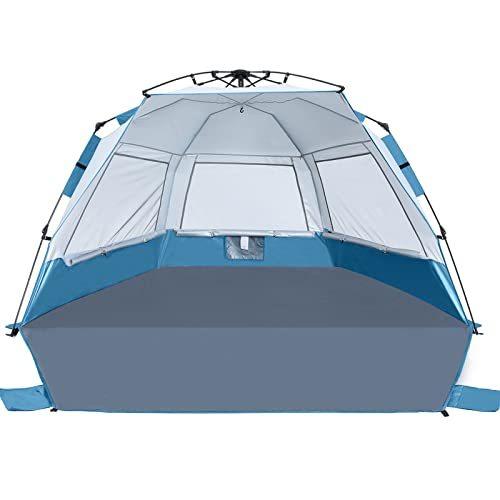 リアル Abccamping サンシェード 設営簡単 軽量 サンシェルター 4人用テント ビーチテント ワンタッチ テント ドーム型テント Populationmalawi Org