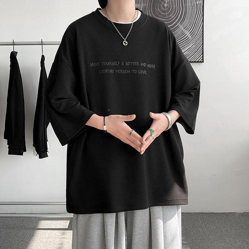 七分袖tシャツ メンズ ビッグtシャツ おしゃれ ゆったり 無地 七分袖tシャツ メンズ ビッグtシャツ おしゃれ ゆったり 無地