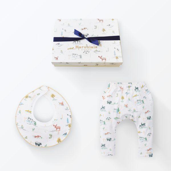 出産祝い 2点セット スタイ パンツ Haruulala 名入れ オーガニック