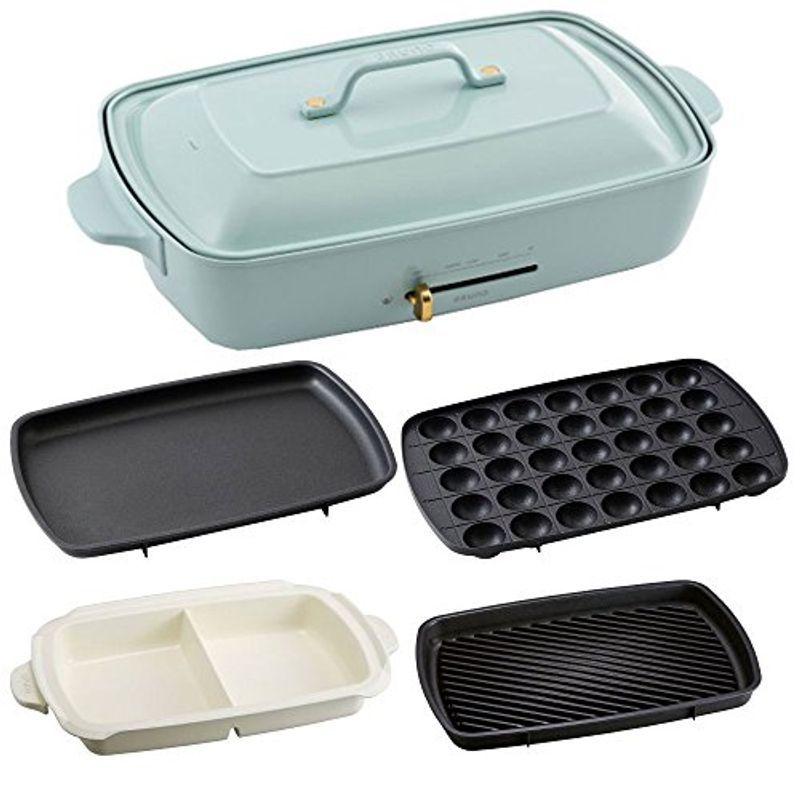 最高の品質の Bruno ブルーノ ホットプレート グランデ サイズ 本体 プレート4種 たこ焼き 平面 セラミックコート仕切り鍋 グリル 付き ブル キッチン家電