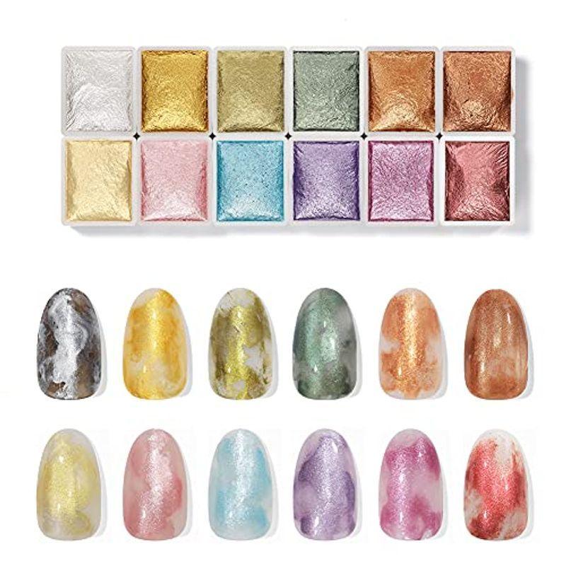 水彩パレット ジェルネイル ニュアンスネイル 水彩ネイル マーブルネイル 水彩アート たらしこみアート たらしこみネイル メタリックネイル 春和堂 通販 Yahoo ショッピング