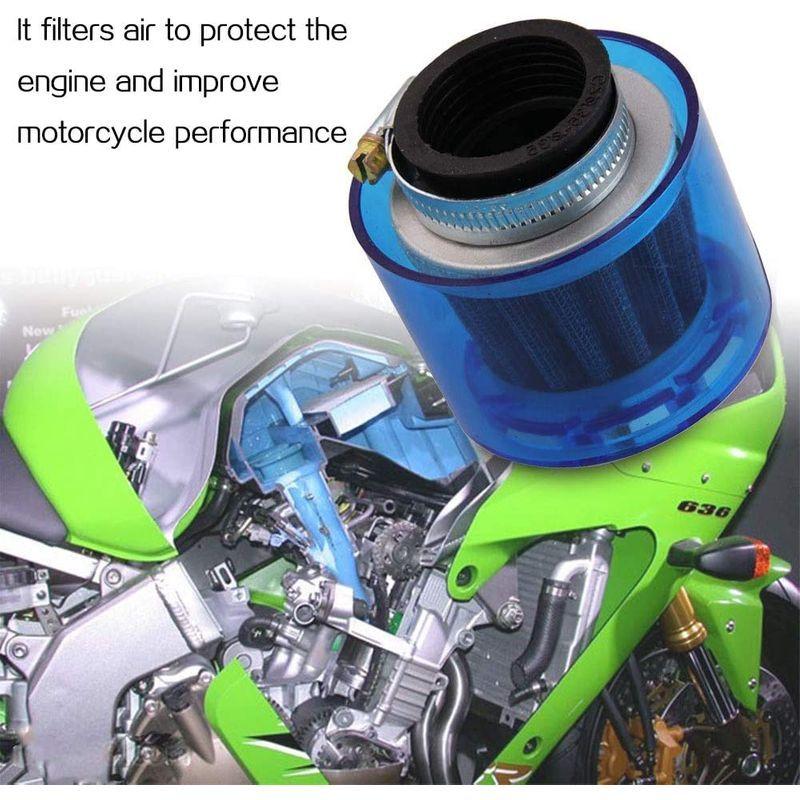 バイク エアクリーナー パワーフィルター 35mm オートバイ カバー付き 汎用