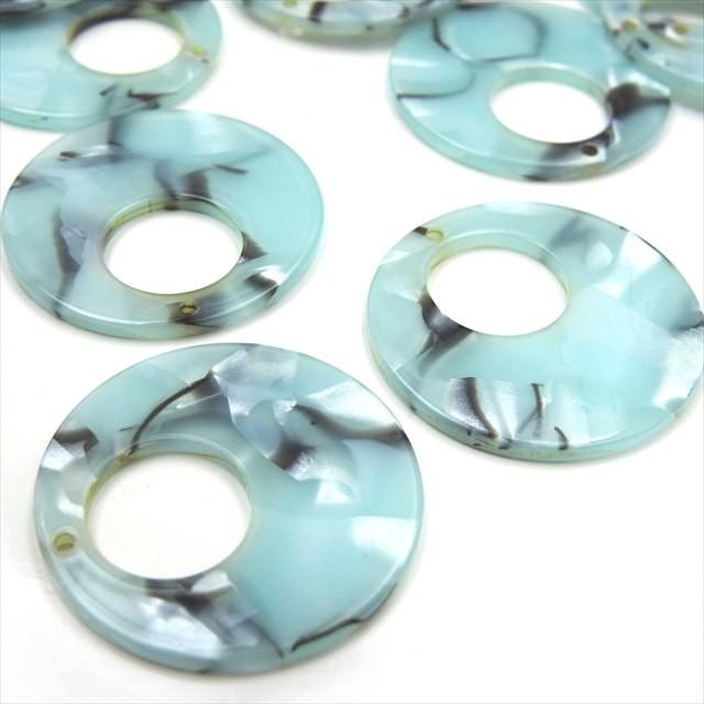 アクリルパーツ 抜き正円 4個セット 35mm 01 ターコイズ ブルー