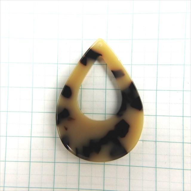 アクリルパーツ しずく くり抜き 4個セット 48mm 08 べっ甲 鼈甲 