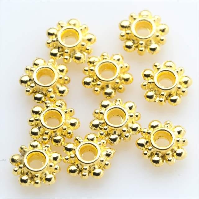 メタルビーズ 10個セット c3 リング状 フラワー 花 アクセサリー