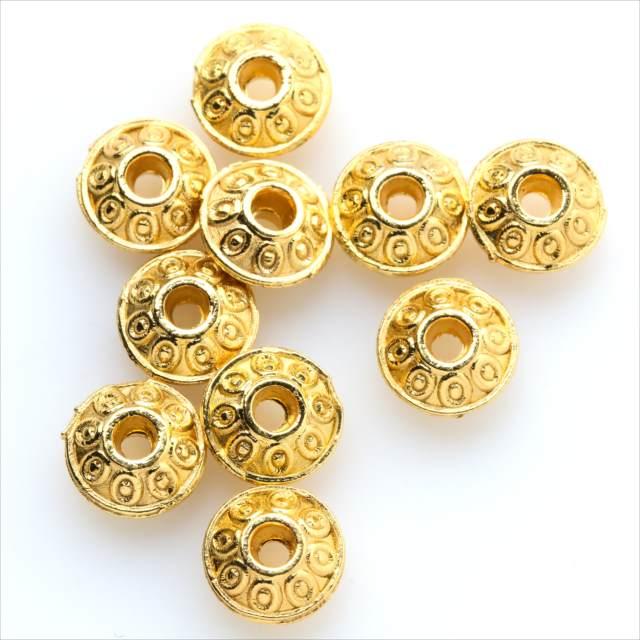 メタルビーズ 10個セット d3 半球状 丸型 アクセサリー パーツ