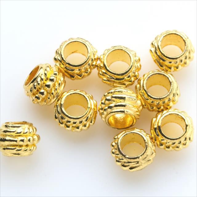メタルビーズ 10個セット h3 ボール状 穴大きめ アクセサリー パーツ