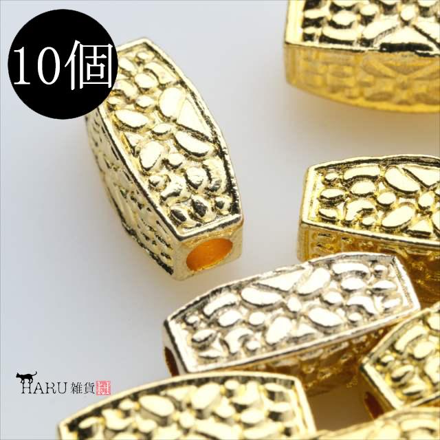 メタルビーズ 10個セット l3 筒状 四角 丸め アクセサリー パーツ