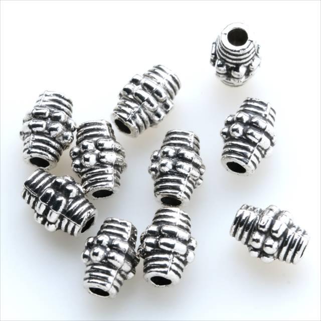 メタルビーズ 10個セット n2 筒状 コイル風 アクセサリー パーツ