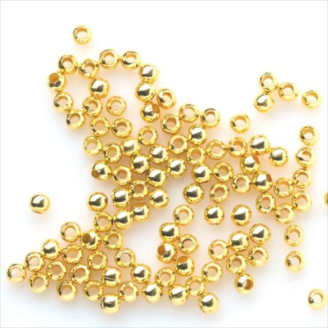 メタルビーズ ゴールド 4mm 約60個 ボール パーツ 金 ロンデル