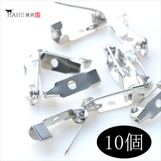 シルバー ブローチピン 10個セット 15mm 銀 ピンブローチ 金具 パーツ