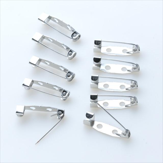 シルバー ブローチピン 10個セット 20mm 銀 ピンブローチ 金具 パーツ