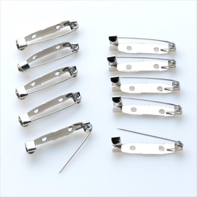 シルバー ブローチピン 10個セット 30mm 銀 ピンブローチ 金具 パーツ
