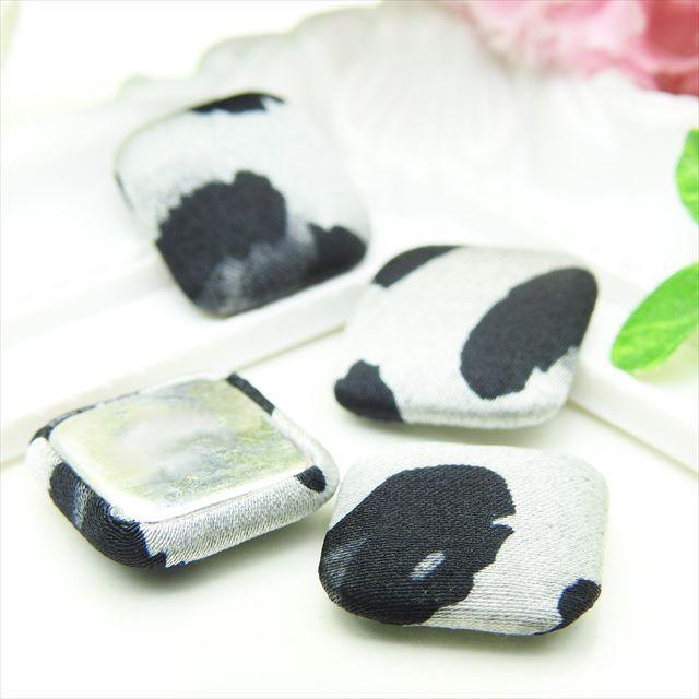 カボション ヒョウ柄 18mm スクエア 4個セット 四角 レオパード 豹