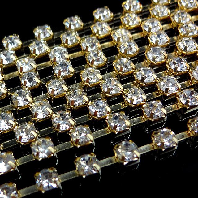 連爪 チェーン 3mm 0.1m 10cm ブロンズゴールド 連ツメ ガラスストーン
