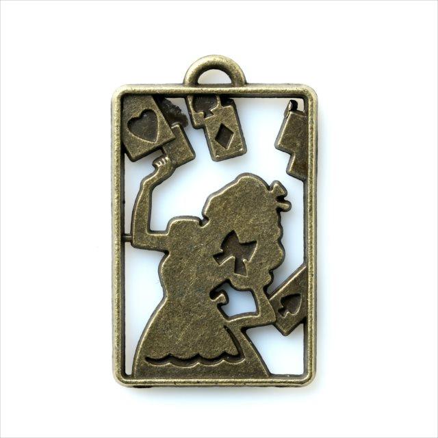 金古美 チャーム アリス 四角 1個 アンティークゴールド アクセサリー