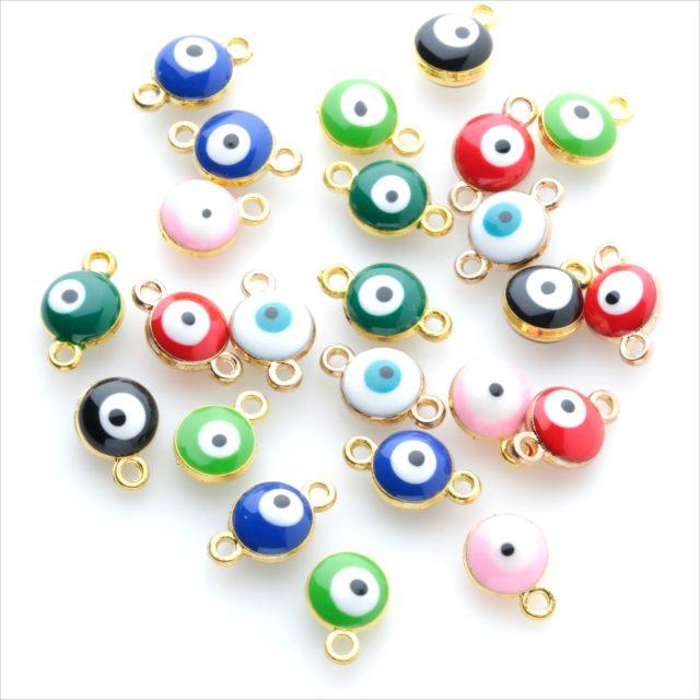 ナザールボンジュウ 目玉チャーム ミックスカラー 7色約23個セット