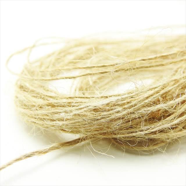麻ひも 約20m 太さ0.5mm 麻紐 麻ヒモ ヘンプ 細い カラー ブラウン 茶