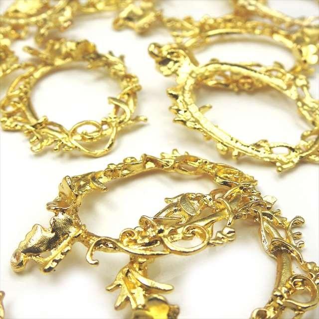 レジンヘアゴム 楕円　オーバル　ゴールド　ベージュ　お花畑　金箔 楽天市場】【ヘアゴム土台】ヘアゴム セッティング土台付