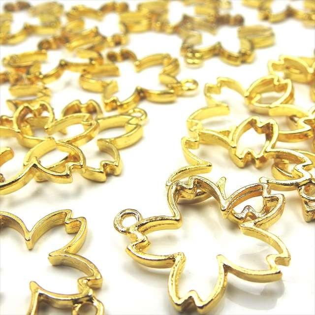 レジン空枠 ゴールド 10枚 tg29 金 桜 さくら フラワー フレーム カン