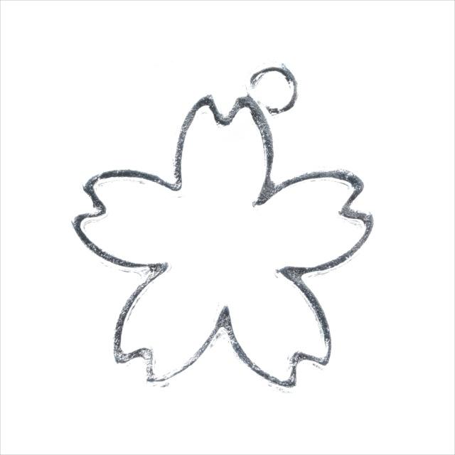 レジン空枠 ホワイトシルバー 10枚 ts29 銀 桜 さくら フラワー