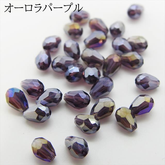 しずく ガラスビーズ カット 4mm 30個セット なみだ ドロップ 雫 サン 