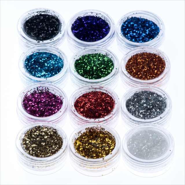 12色セット グリッター ラメパウダー 96分の1 キラキラ 微粒子 極小