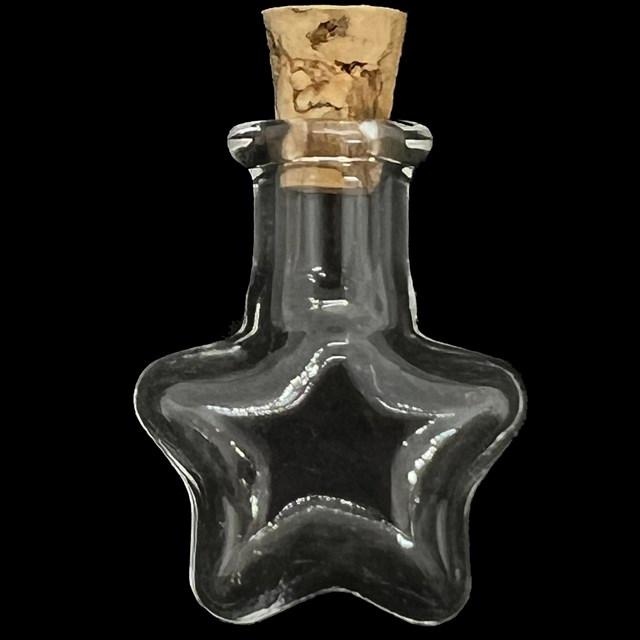 ミニボトル スター 6個セット ヒートン3色付き 星 コルク 蓋 フタ