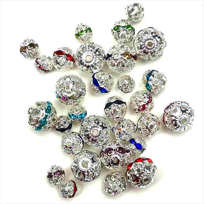 丸ロンデル 6mm 8mm 10mm ホワイトシルバー 白銀 10個セット