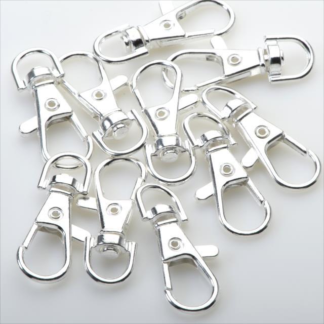 ナスカン ホワイトシルバー 37mm 10個セット 銀 レバーナスカン 回転