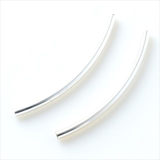 曲パイプ 5mm×100mm 2本 丸 ゴールド ホワイトシルバー 金 銀 メタル
