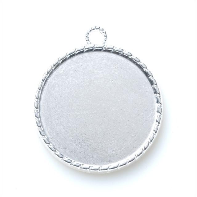 ミール皿 1枚 丸皿 大きめ s15 ホワイトシルバー 銀 カンあり カン付き