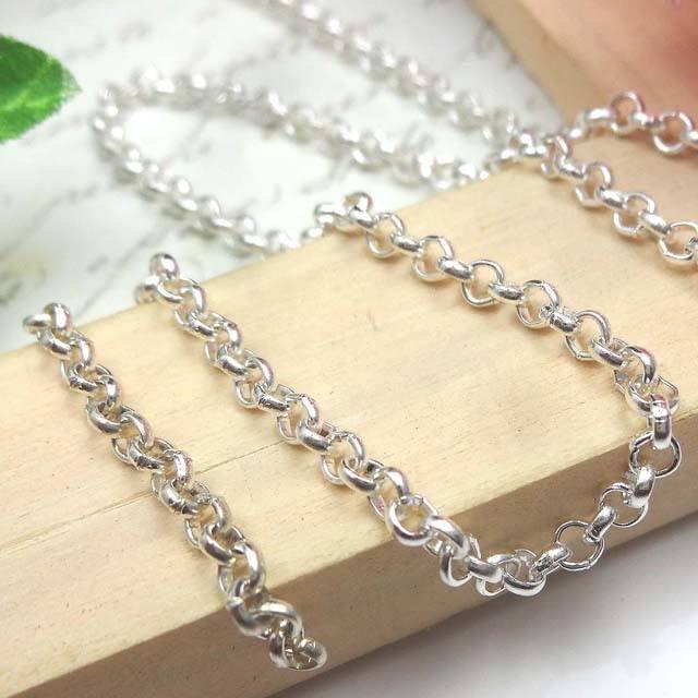 あずき チェーン ホワイトシルバー 1m 切り売り as41 アズキチェーン