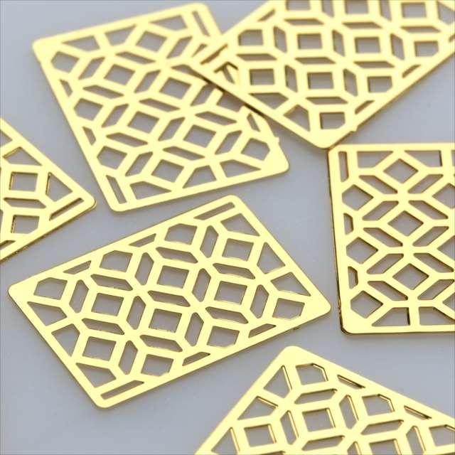 透かしパーツ ゴールド 10枚セット レクタングル 長方形 中 Sg07 チャーム 素材 レジン スカシパーツ アクセサリー パーツ 金 金具 メタル ピアス ハンドメイド Sg10 07 アクセサリーパーツのharu雑貨 通販 Yahoo ショッピング