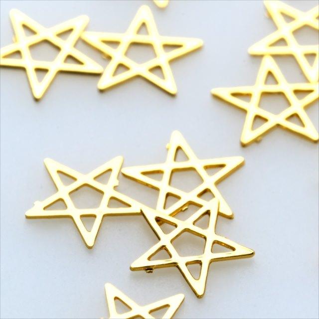 透かしパーツ ゴールド 20枚セット 小さめ 星 スター sg13 チャーム