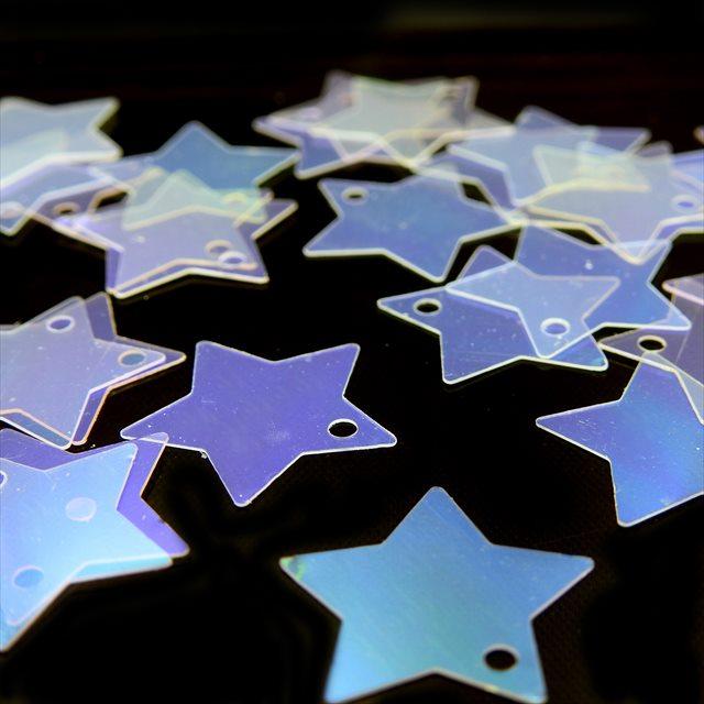スパンコール スター 星 18mm 30枚セット 宇宙 夜空 穴 ホール